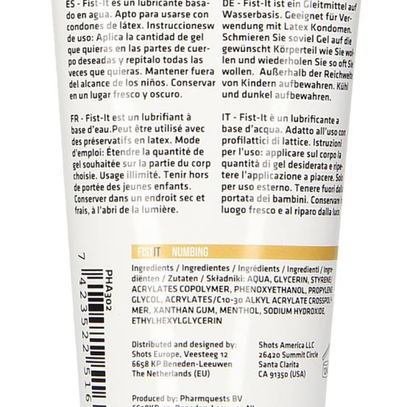Lubrifiant relaxant Fist It Numbing 100mL Lubrifiant relaxant Fist It Numbing 100mL