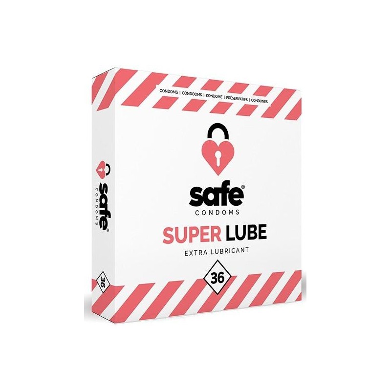 Préservatifs lubrifiés SUPER LUBE Safe x36 Préservatifs lubrifiés SUPER LUBE Safe x36