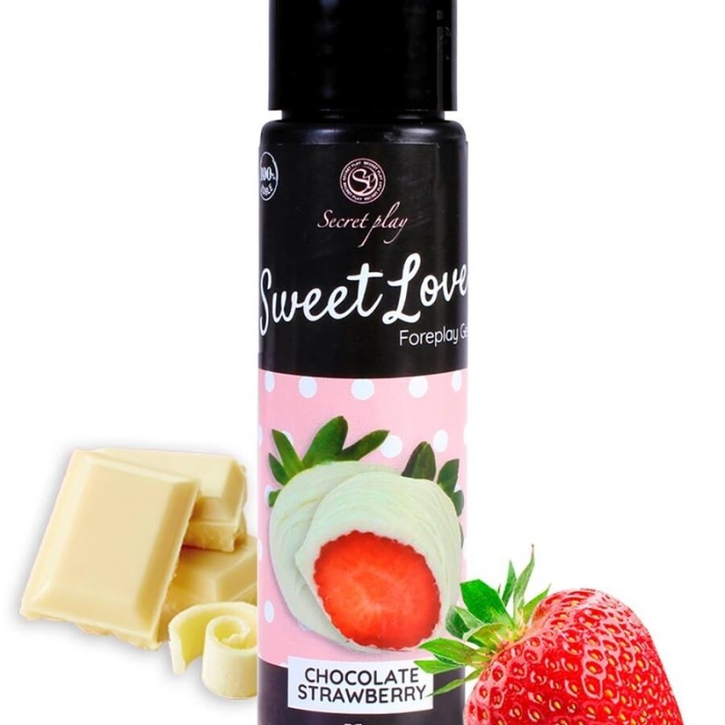 Lubrifiant comestible fraise chocolat blanc | sextoy pas cher | lingerie sexy | cosmétiques érotiques | livraison discrète