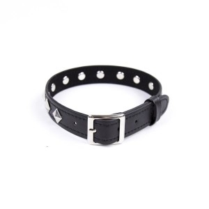 Collier réglable avec décos en métal - accessoires BDSM pas cher Collier réglable avec décos en métal - accessoires BDSM pas cher