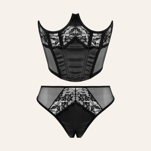 Ensemble de Lingerie Bustier & String Tiara - Élégance Sensuelle Ensemble de Lingerie Bustier & String Tiara - Élégance Sensuelle