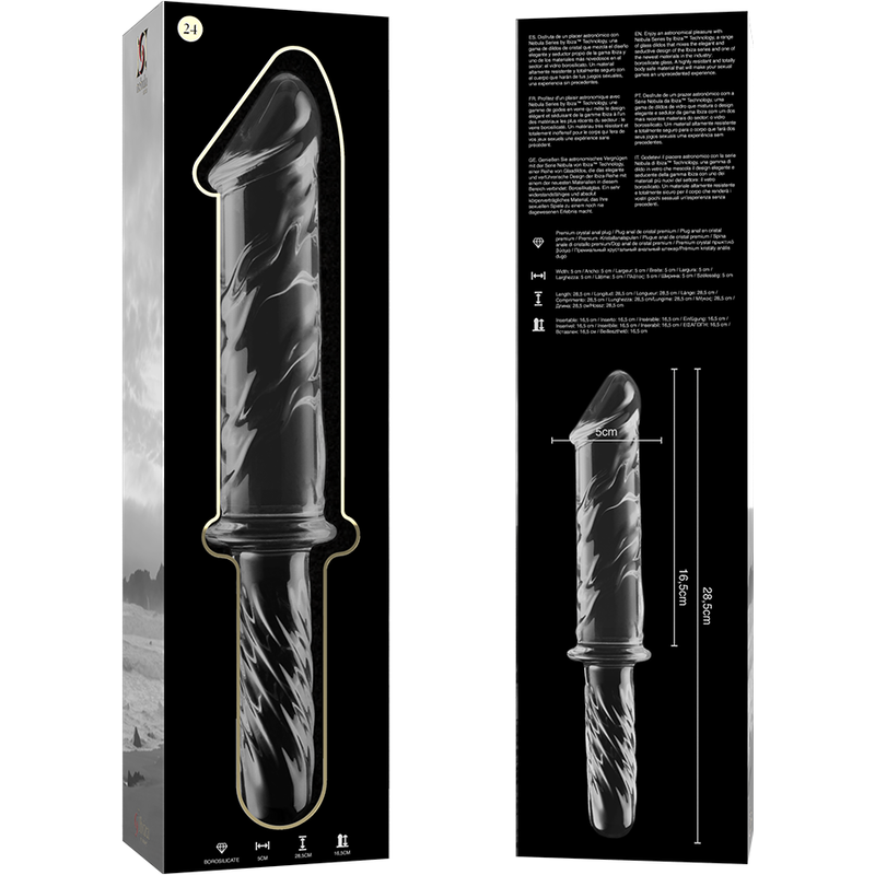 NEBULA SERIES BY IBIZA - MODÈLE 24 GODE EN VERRE BOROSILICATE CLAIR 28.5 CM -O- 5 CM NEBULA SERIES BY IBIZA - MODÈLE 24 GODE EN VERRE BOROSILICATE CLAIR 28.5 CM -O- 5 CM