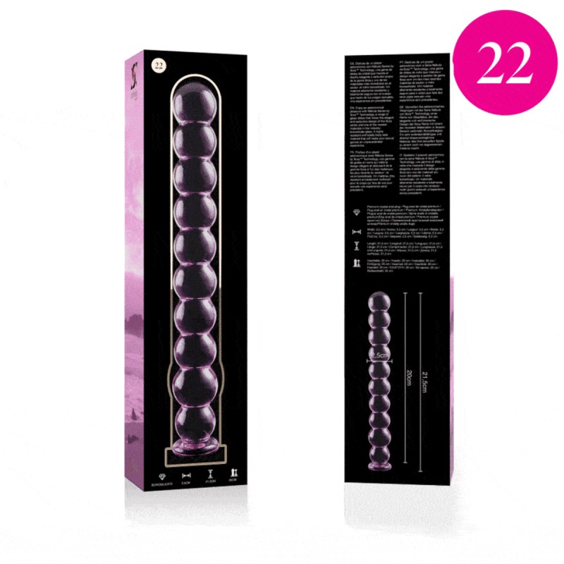 NEBULA SERIES BY IBIZA - MODÈLE 22 GODE EN VERRE BOROSILICATE CLAIR 21.5 CM -O- 2.5 CM NEBULA SERIES BY IBIZA - MODÈLE 22 GODE EN VERRE BOROSILICATE CLAIR 21.5 CM -O- 2.5 CM