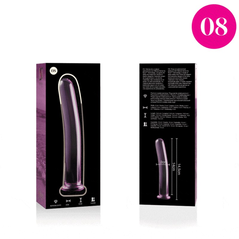 NEBULA SERIES BY IBIZA - MODÈLE 8 GODE EN VERRE BOROSILICATE CLAIR 14.5 CM -O- 2 CM NEBULA SERIES BY IBIZA - MODÈLE 8 GODE EN VERRE BOROSILICATE CLAIR 14.5 CM -O- 2 CM