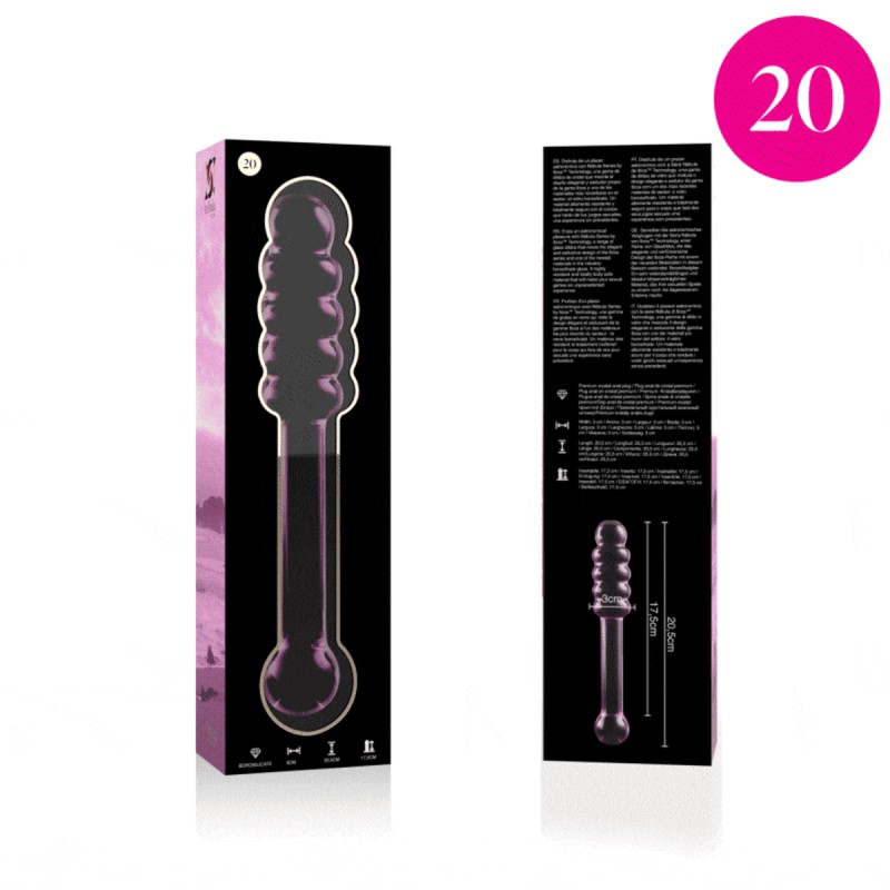 NEBULA SERIES BY IBIZA - MODÈLE 20 GODE EN VERRE BOROSILICATE CLAIR 20.5 CM -O- 3 CM NEBULA SERIES BY IBIZA - MODÈLE 20 GODE EN VERRE BOROSILICATE CLAIR 20.5 CM -O- 3 CM