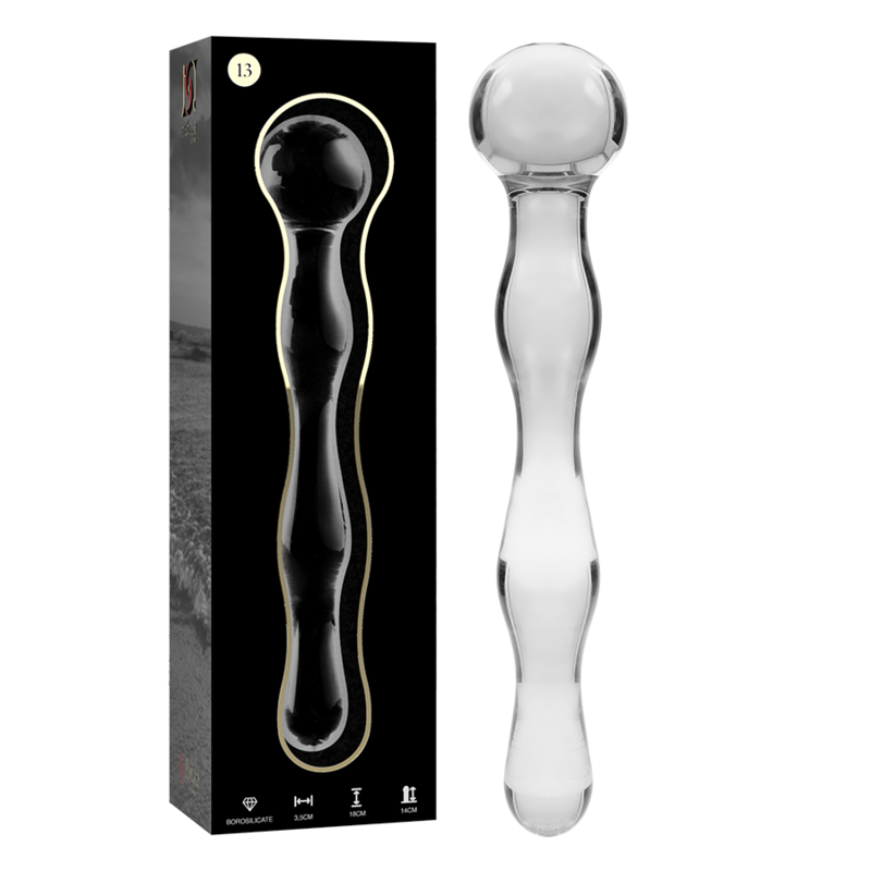 NEBULA SERIES BY IBIZA - MODÈLE 13 GODE EN VERRE BOROSILICATE CLAIR 18 CM -O- 3.5 CM NEBULA SERIES BY IBIZA - MODÈLE 13 GODE EN VERRE BOROSILICATE CLAIR 18 CM -O- 3.5 CM