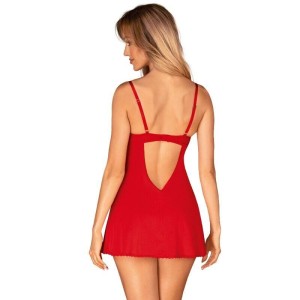 OBSESSIVE - CHEMISE & STRING INGRIDIA ROUGE XS/S OBSESSIVE - CHEMISE & STRING INGRIDIA ROUGE XS/S
