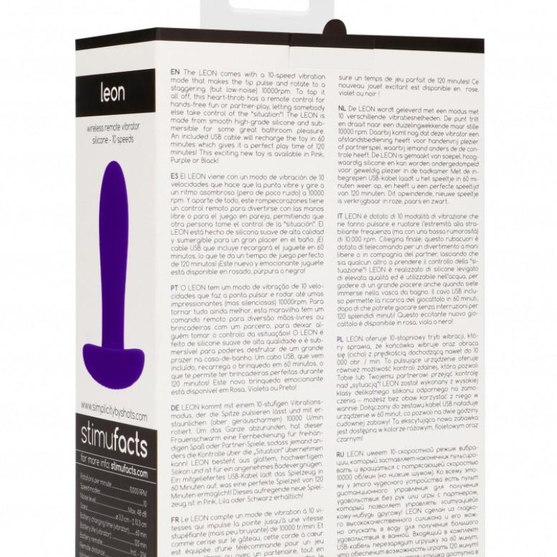 Stimulateur vibrant LEON 8.5 x 3cm Violet Stimulateur vibrant LEON 8.5 x 3cm Violet