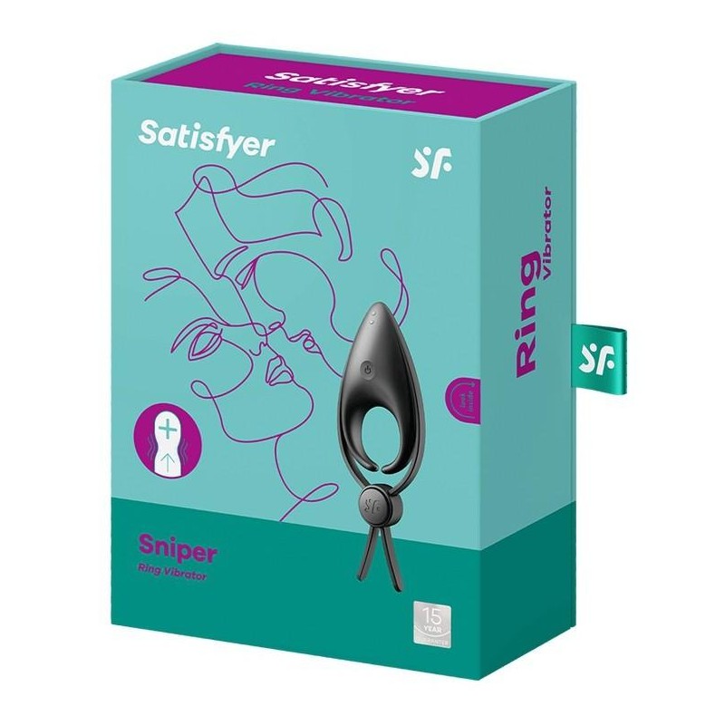 Cockring vibrant Sniper Satisfyer 28mm Noir Cockring vibrant Sniper Satisfyer 28mm Noir
