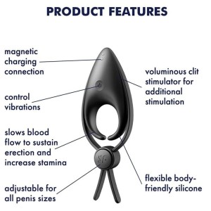 Cockring vibrant Sniper Satisfyer 28mm Noir Cockring vibrant Sniper Satisfyer 28mm Noir