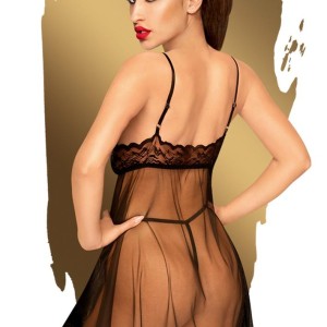longue nuisette en fine résille semi transparente de la collection penthouse. longue nuisette en fine résille semi transparente de la collection penthouse.
