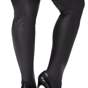 bas noir en vinyl, aspect metallisé, grande taille, de chez mapalé. bas noir en vinyl, aspect metallisé, grande taille, de chez mapalé.