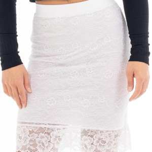 jupe blanche avec jupon en dentelle florale camélia collection be lily jupe blanche avec jupon en dentelle florale camélia collection be lily