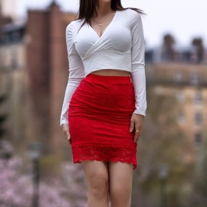 Jupe longue rouge Catalina - LSK2-LRED Jupe longue rouge Catalina - LSK2-LRED