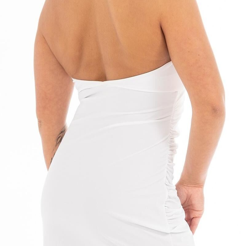 robe courte blanche avec large décollecté et dos nu de la marque be lily robe courte blanche avec large décollecté et dos nu de la marque be lily